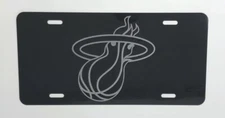 MIAMI HEAT LOGO 2 Car Tag Diamond Etch on Aluminum License Plate