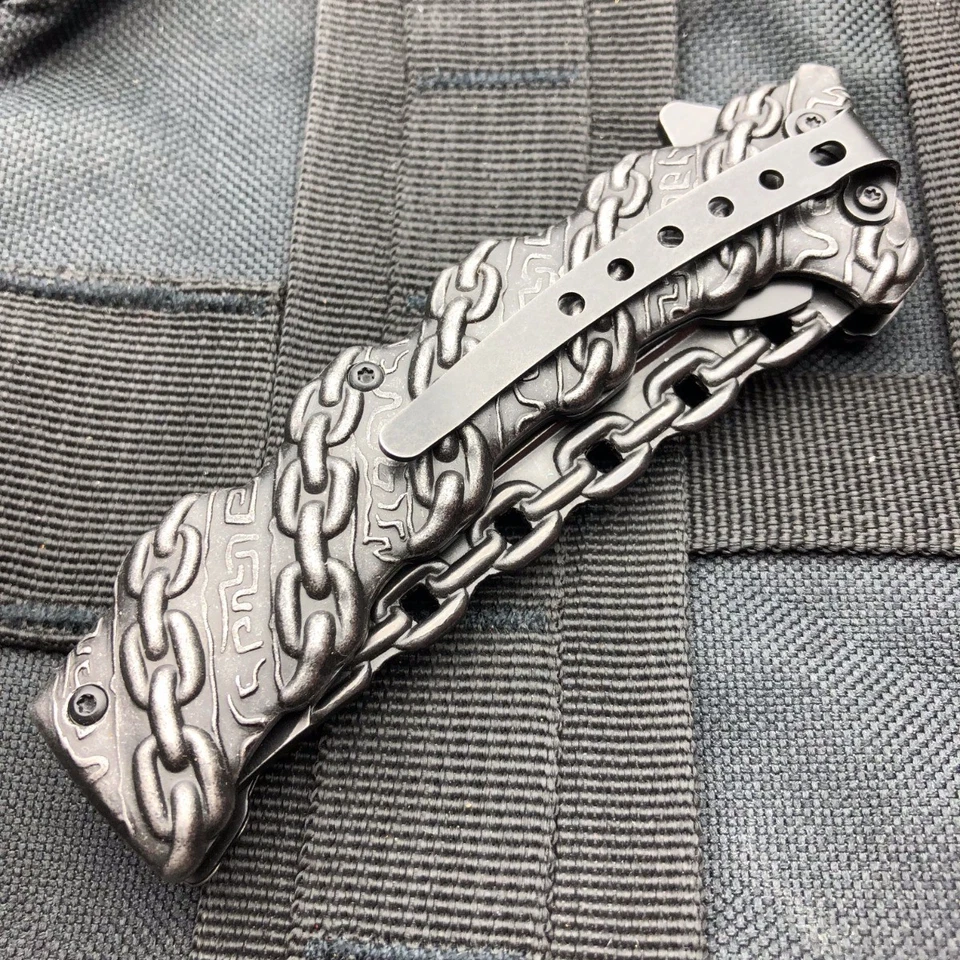 Tac Force Collectors Spring Assisted Pocket Knife 3D Chain Design TF-859 - Image 3 of 3