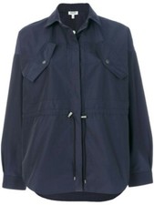 Bnwt Womens Kenzo Navy Blue Cotton-blend Drawstring Casual Small Jacket Raincoat