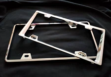 1-LBS DOUBLE LAYER Heavy Duty COVER STAINLESS STEEL LICENSE PLATE FRAME CHROME