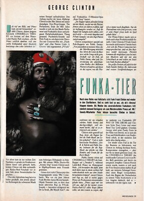 GEORGE CLINTON -  Clipping/Bericht von 1989 - Musikzeitschrift