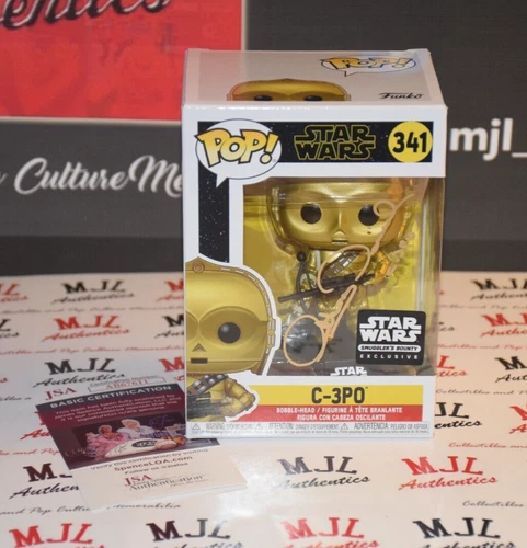 ANTHONY DANIELS SIGNED/AUTOGRAPHED STAR WARS C-3PO 341 FUNKO POP W/ JSA COA A