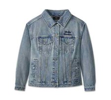 Harley Davidson Women's Studded Out Embellished Denim Jacket 96618-24vw