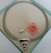 Pierre Lang schönes silberfarbenes Magnetcollier ca. 48 cm  gut erhalten