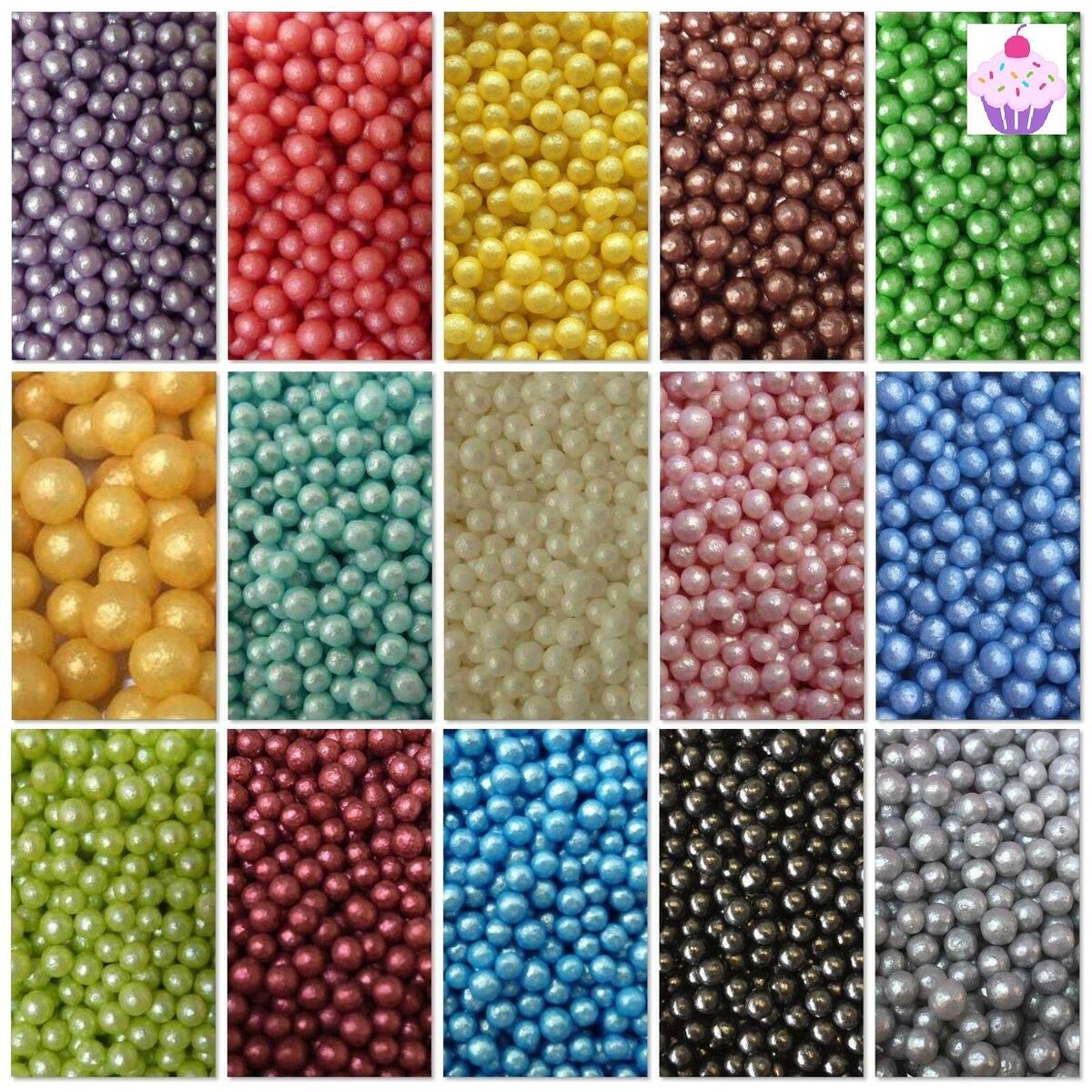 White Edible Sugar Pearls Decoration Balls 4mm 8 Oz 