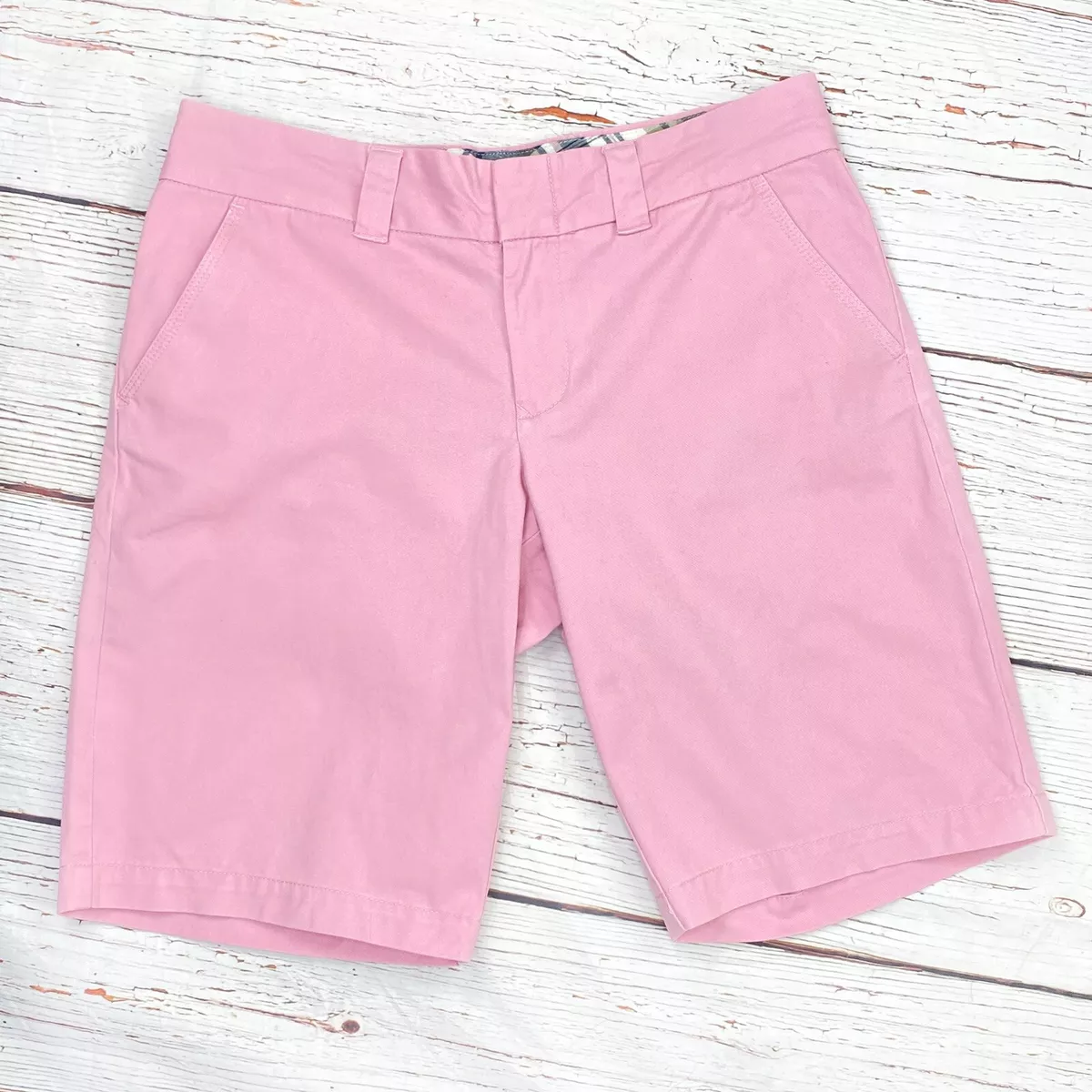 Tommy Hilfiger Womens Flat Front Bermuda Shorts 8 Pink Twill 11