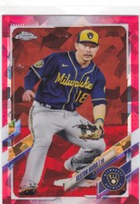 2021 Topps Chrome #84 Keston Hiura Red Ice Refractor 1/5