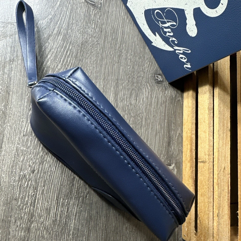 Salvatore Ferragamo Perfumes Azul Marino Logo Cremallera Bolsa de Maquillaje Bolsa de Maquillaje de Viaje Nuevo sin Etiquetas Foto 4 de 4