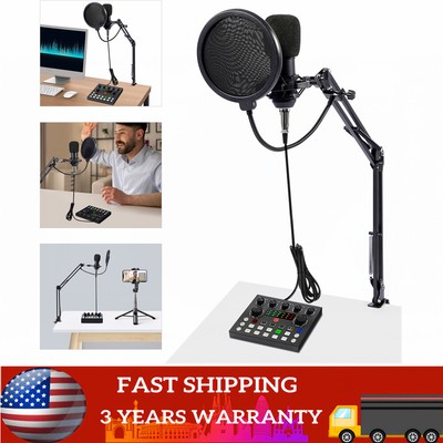 Studio Recording Kit Microphone Set Music Podcast Equipment Mixer Condenser Home