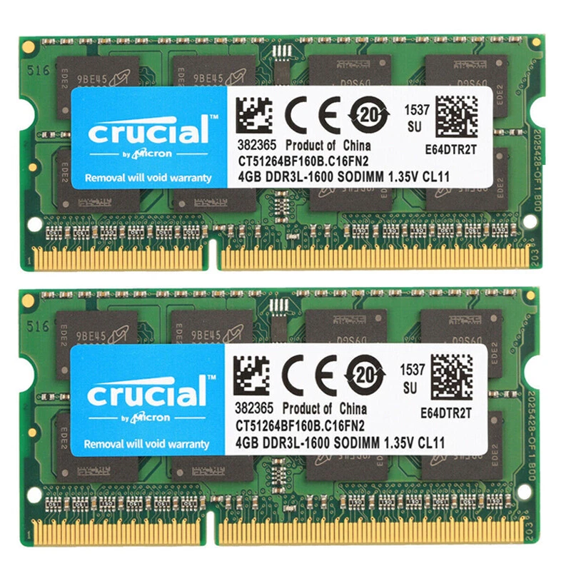 Crucial  DDR3L 4GB 8GB 1600MHz PC3L-12800 204-Pin Sodimm memory LAPTOP RAM 1.35V - Image 3 of 4