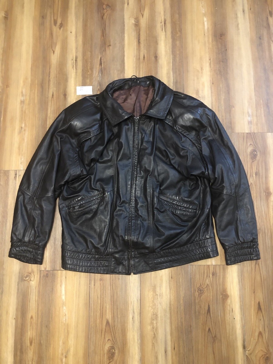 ジャケット・アウター 90s- used leather bomber blouson jacket VINTAGE Jacket Brown Full Zip Genuine Leather Biker Bomber