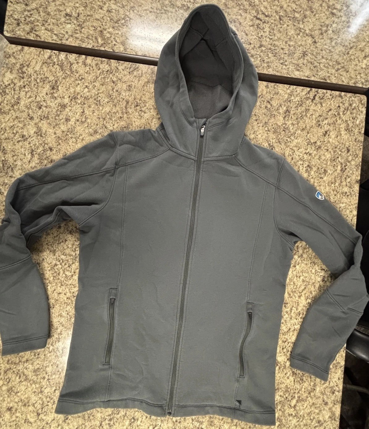MINT RARE KUHL Spektr Full Zip Hooded Sweater Sweatshirt Fleece Men Sz M Grey