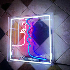 French Kiss Love Acrylic Box 12"x12" Neon Sign Club Party