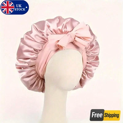 Satin Silk Hair Bonnet Sleep Hat - Long Hair Care Night Turban Head Wrap Hat Cap