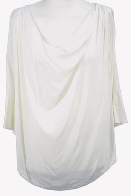 French Connection Damen Oberteil Gr. 38 (UK 12) Creme Viskose Longsleeve Bluse