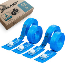 Iceland - Tie down Straps with Protection Pad, 4 Pieces, 13 Ft X 1 Inch, 1100Lbs