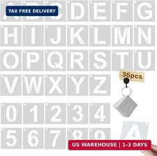 1 Inch Plastic Letter Stencils Kit - Alphabet  Numbers 36PC, White 