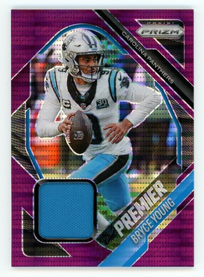 #ad Bryce Young 2025 Prizm Premier Jerseys Purple Pulsar #PJY BYG Carolina Panthers $4.50