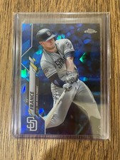 Ty France San Diego Padres 2023 Topps Chrome Blue Ice Refractor Rookie Card. rookie card picture
