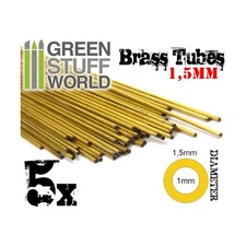 Green Stuff World Modelling Supply Brass Tubes - 1.5mm New