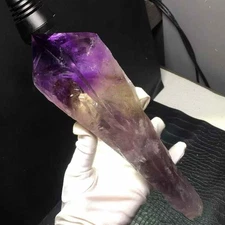 657g Natural Uruguay Amethyst Quartz Point Scepter Crystal Energy Reiki Decor