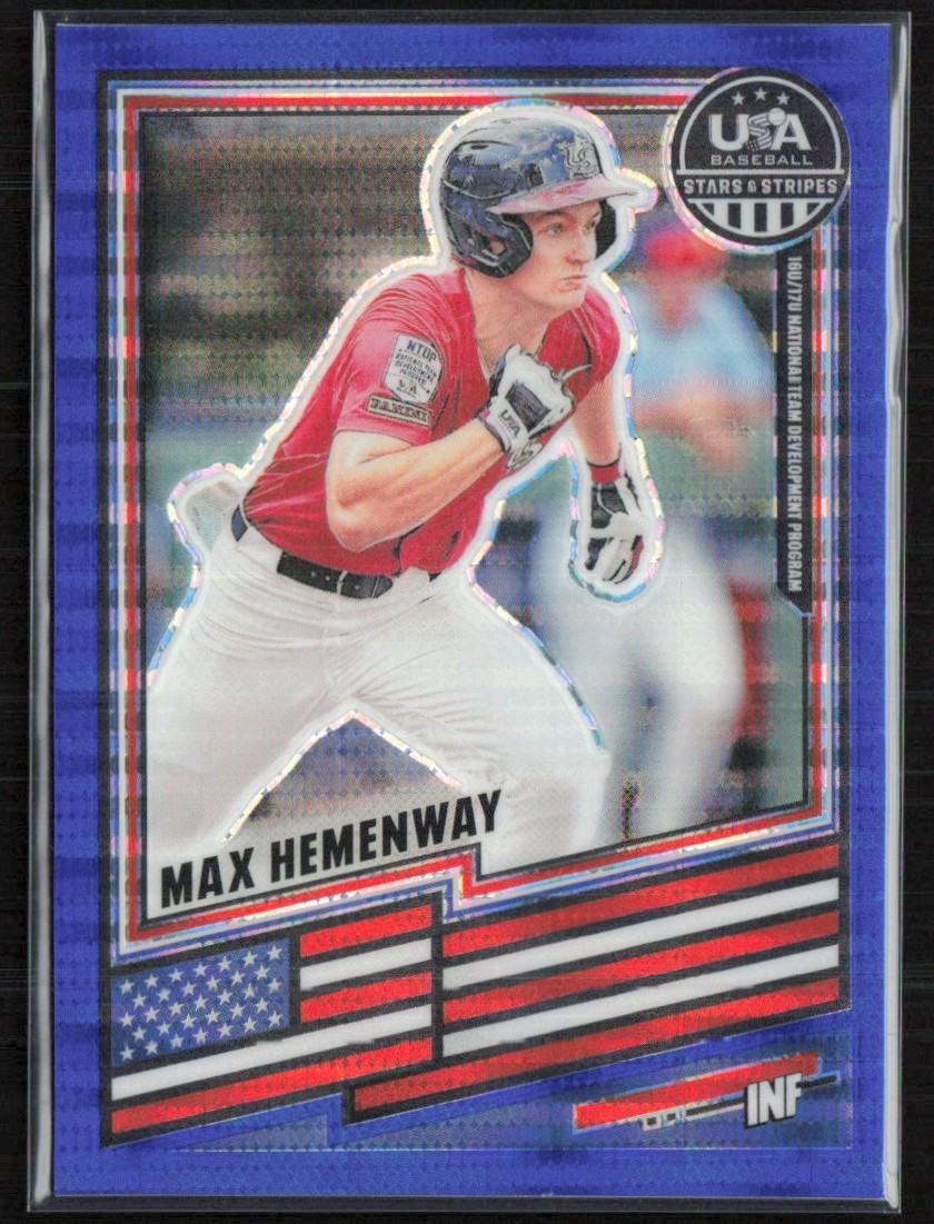 Max Hemenway 2026 Panini USA Stars & Stripes Blue Pulsar /75 #185 USA