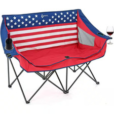 KKS0323U American Flag Portable Duo Camping Chair