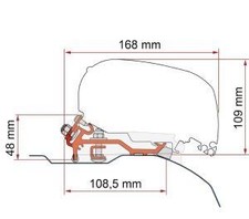 Fiamma F80/F65 Adapter Ducato Low Profile >06 Black 98655Z150