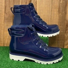 Circus Sam Edelman Blue Rubber Combat Rain Boot Women's SZ 9