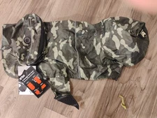 Green Camouflage..Silver Paw..Packable Raincoat