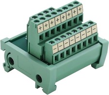 2 in 8 Out Terminal Blocks Module 25A DIN Rail and Panel Mounting Power Distr...