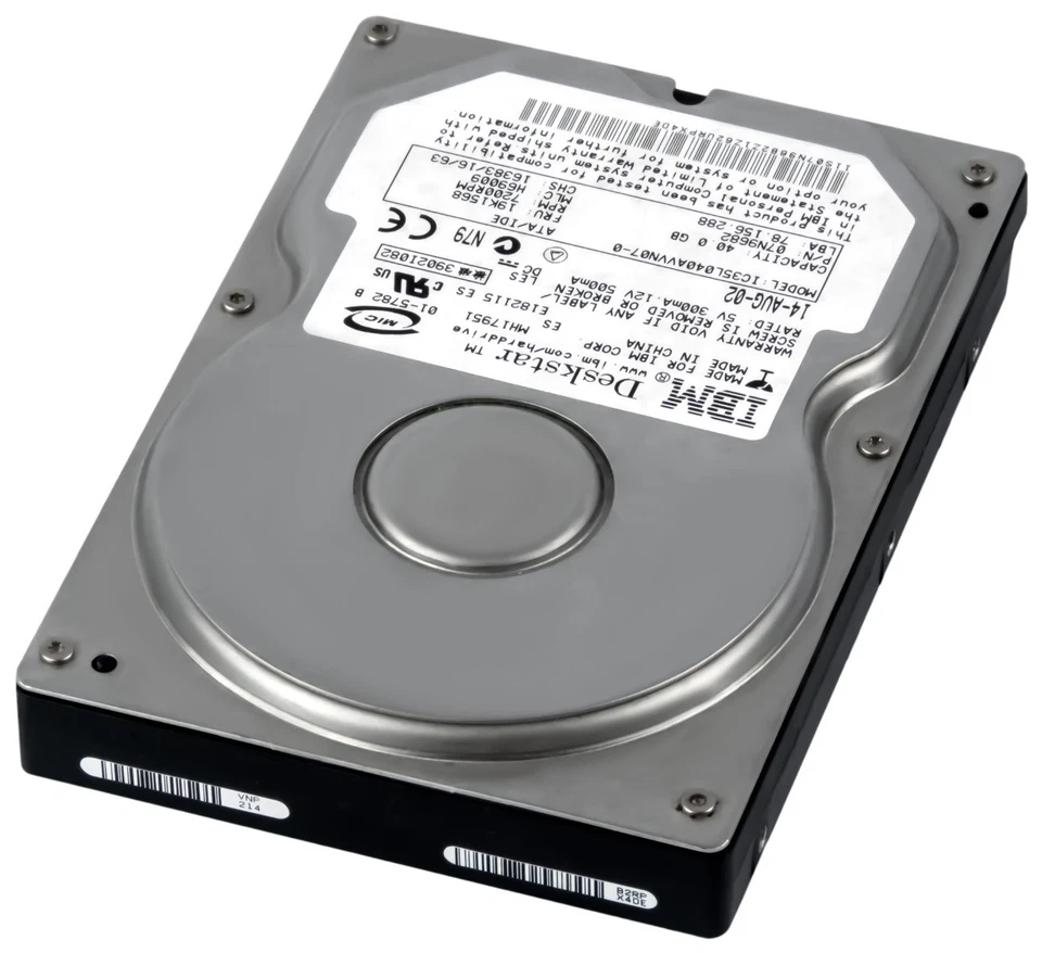 IBM DeskStar 120GXP 07N9682 40 GB 7,2 Tys. 2 MB 3,5 Cala IC35L040AVVN07-0 - Immagine 3 di 3