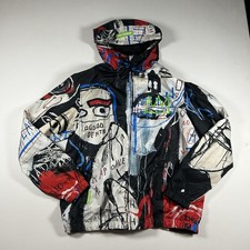 Men's LARGE Members Only Jean-Michel Basquiat Full Zip Windbreaker Jacket