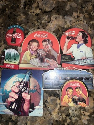 Vintage Coca Cola Refrigerator Magnets Food and Drink Themed Pack 6