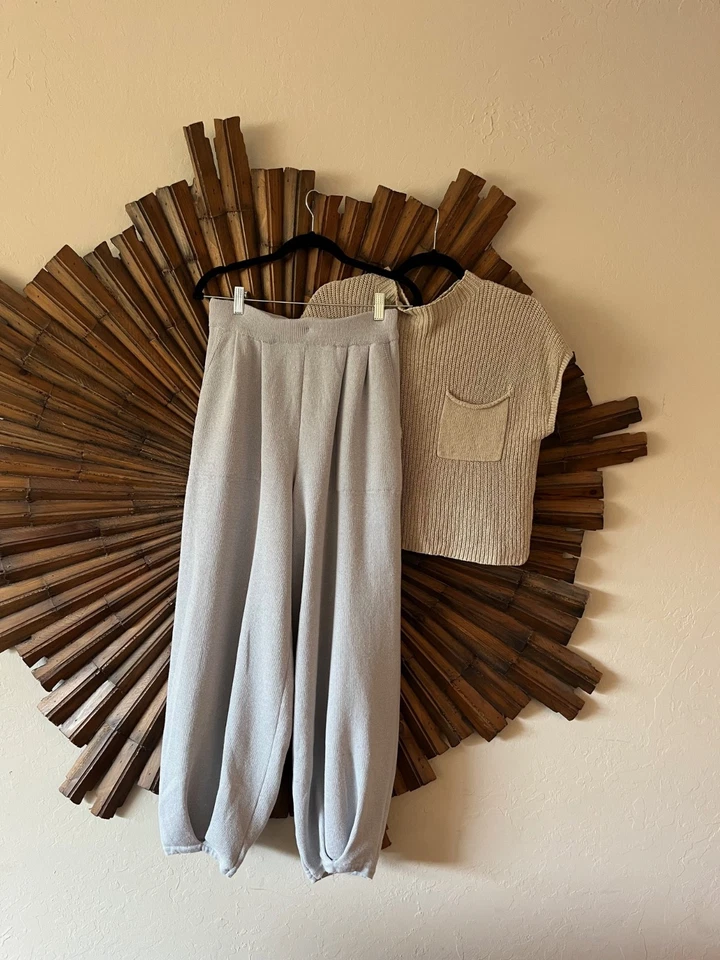 Conjunto Suéter Free People Beach Freya Top Pantalones de Salón Jogger Talla M Boho Foto 2 de 4