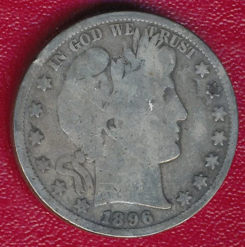 1896 BARBER SILVER HALF DOLLAR **VERY NICE CIRCULATED GOOD** FREE SHIPPING!!