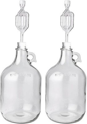 Glass Wine Fermenter Includes Airlock, 1 gallon Capacity, clear (B00BEYREIW), 1
