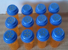 12 Tall Amber Pill Bottles Great for Crafts Used