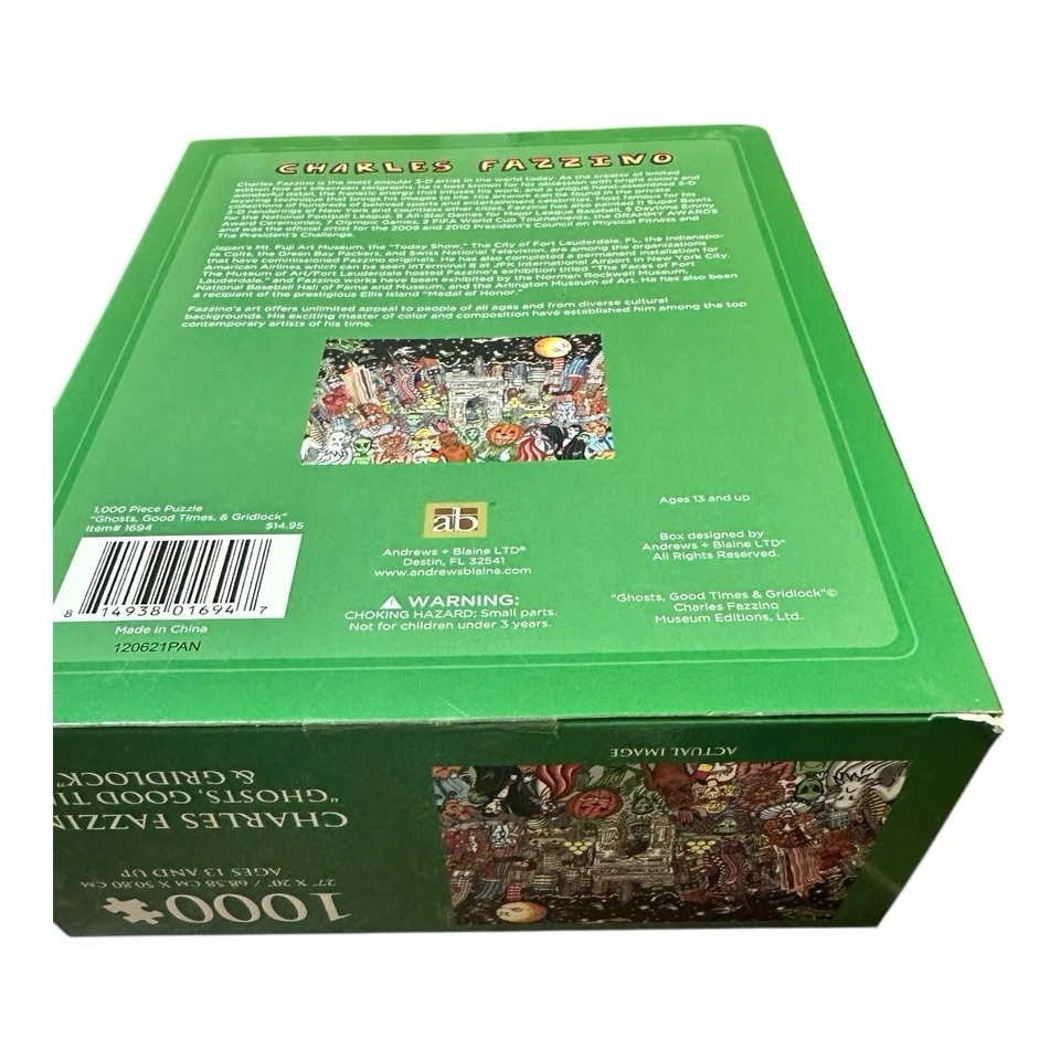Charles Fazzino Puzzle• Ghosts, Good Times & Gridlock Puzzle • 1000 pieces • NEW - Image 4 of 4