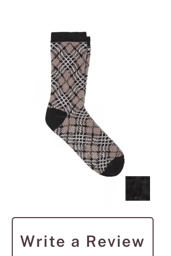 Meias Victoria’s Secret PINK aconchegantes xadrez tripulação - 2 pares vermelho e cinza NOVO - Imagem 3 de 4