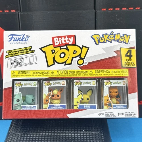 Funko Bitty POP! 4 Different Pokemon Set of 4 in 1 Pack Charizard Pichu Flareon