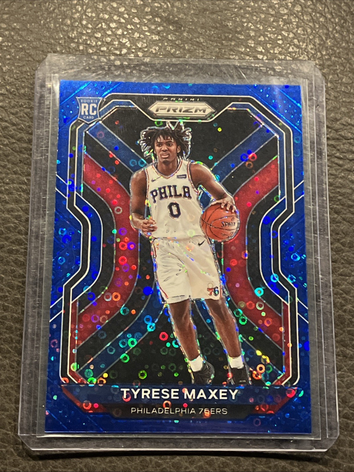 2020-21 Panini Prizm Tyrese Maxey #256 Fast Break Blue Prizm /175 (RC)