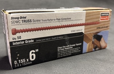 Simpson Strong-Tie SDWC15600-KT 6'' Strong Drive Structural Screws 50 Screws