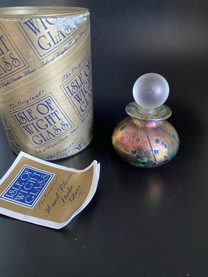 ISLE OF WIGHT GLAS PARFÜMFLAKON SOMMERFRÜCHTE TIMOTHY HARRIS iris irisierend
