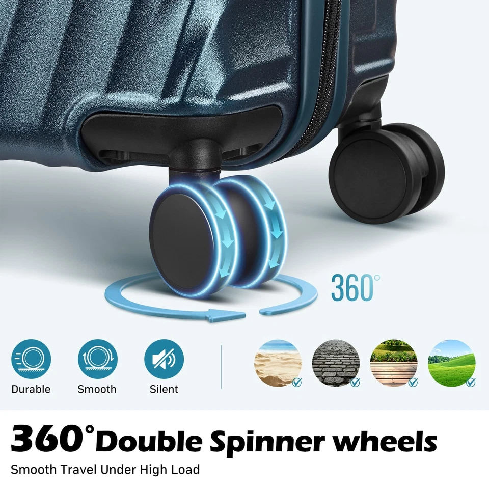 Luggage sets 3 piece with Spinner Wheels, PC Hard Shell Travel Luggage, Carry... - Image 3 of 4