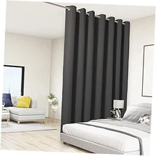  Extra Wide Room Divider Curtain Total 108"W x 108"L (Pack of 1) Dark Grey