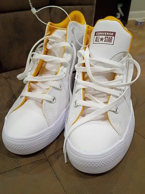 Size 10 - Converse Chuck Taylor All Star Flux Ultra Mid White Cherry Daze Yellow