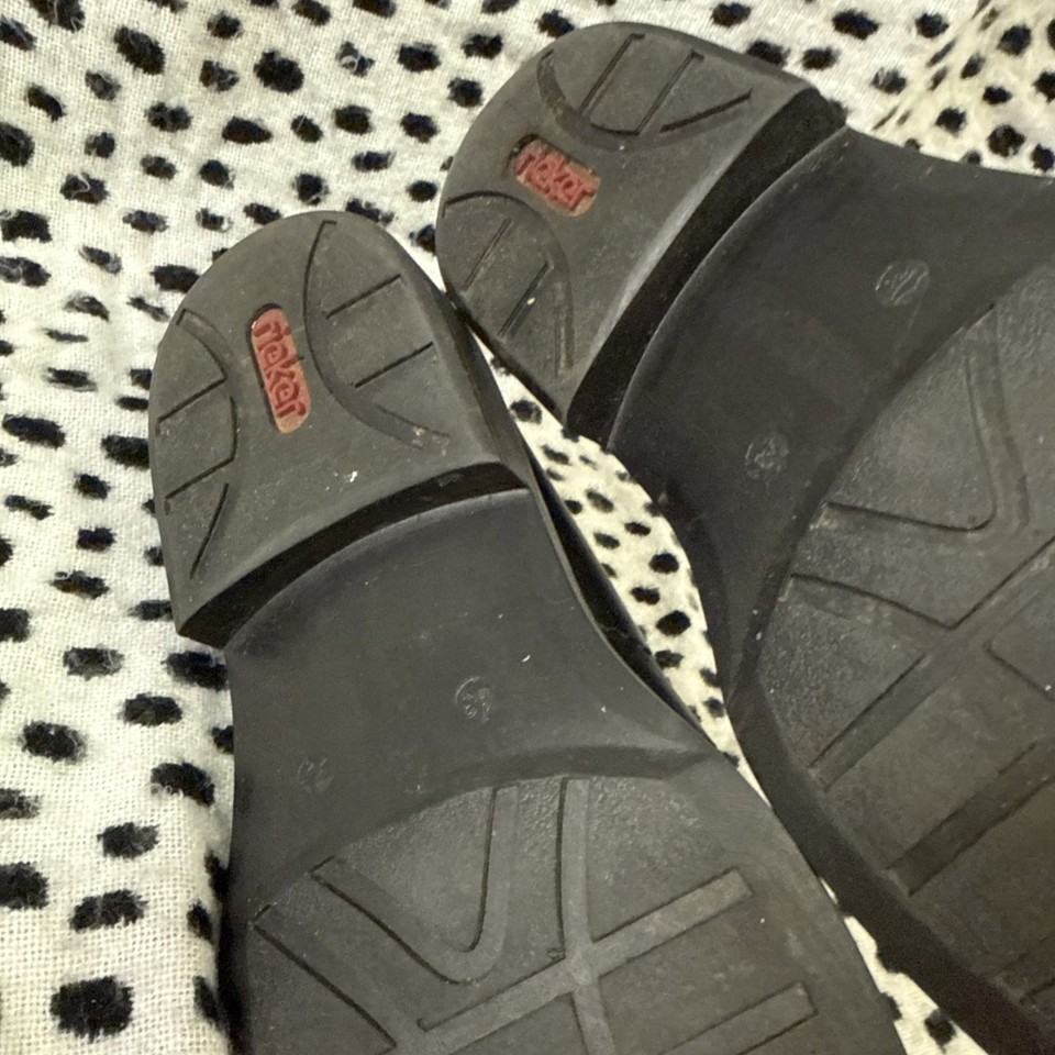 Rieker Black Leather Smaller Lace Up Shoes Uk 9 | eBay UK