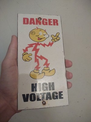 VINTAGE REDDY KILOWATT PORCELAIN ELECTRICITY POWER COMPANY SIGN