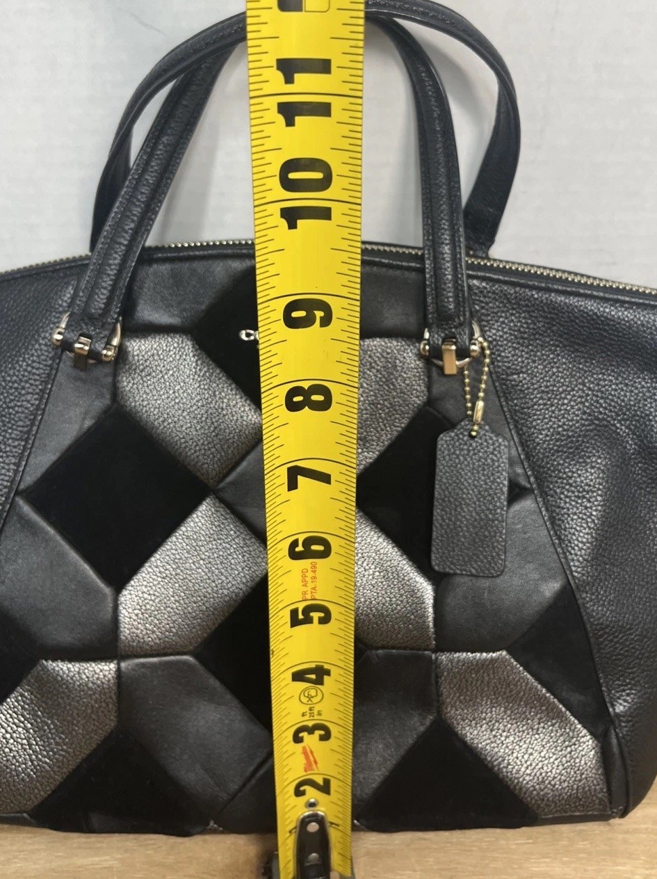 Coach Prairie Patchwork Black Leather Satchel Pur… - image 13